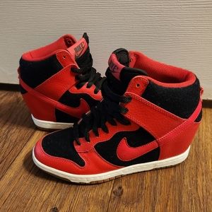 Nike Dunk Sky Hi Red and Black Sneakers